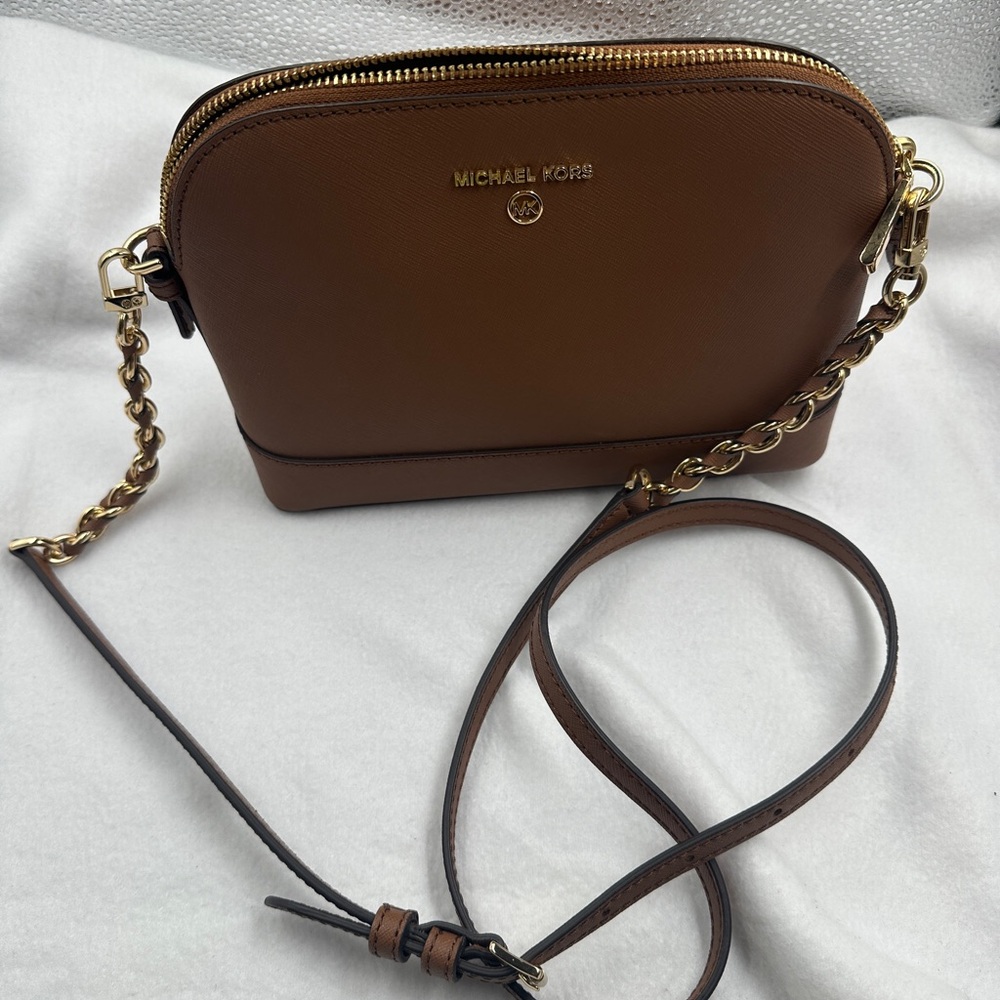 Michael Kors Tan Crossbody Bag with Gold Accents